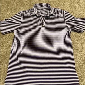 Johnnie-O Nelly Hangin' Out stretch cotton purple striped polo shirt men’s small